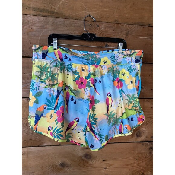 Lane Bryant Swim Shorts Women’s 16 Colorful Tropical Print Pockets - Picture 2 of 6